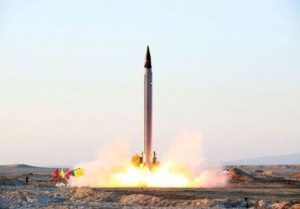 A new Iranian precision-guided ballistic missile is launched as it is tested at an undisclosed location October 11, 2015. REUTERS/farsnews.com/Handout via Reuters