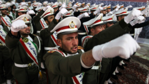 iran guard with fists