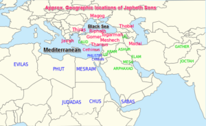 map locations Japheths sons