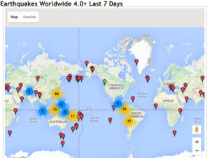 earthquakes in last 7 days