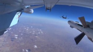 Military jets of the Russian air force during a sortie at an unknown location in Syria. Image released October 22, 2015. REUTERS/Ministry of Defence of the Russian Federation