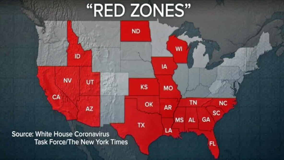 21 States Now In Coronavirus Red Zone As Pestilence Uncontrolled In US ...